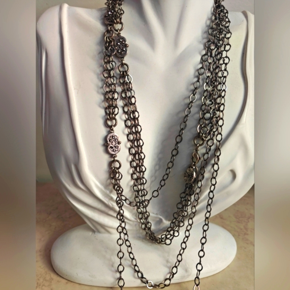 Anne Koplik Designs Silver Chains Necklace